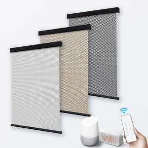 Blackout Solar Roll Pull Up Office Powered Soft Roller Blinds Shades for Ireland Windows Coverings