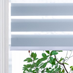 Experimenta un control de luz versátil: persianas de cebra opacas sen fíos con cortinas enrollables de dobre capa