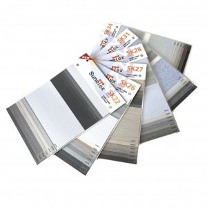 ქარხნული ფასი ზებრა ჟალუზური ქსოვილი პოპულარული ზებრა როლიკებით ჟალუზების ქსოვილი ფანჯრის ჟალუზებისთვის