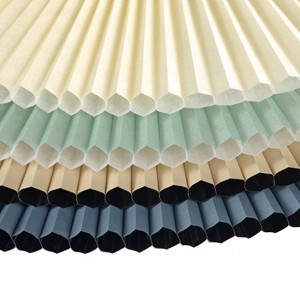 Moo u ka Rekang Moriti oa Cellular Pleated Blind China Factory Manufacturer Wholesale Double Honeycomb Blinds Shading Outdoor Fabric Supplier
