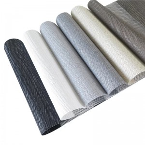 Roller Sunscreen Kombinasi Zebra Upholstery Bidai Pembuat Tekstil Fabrik Hitam Lembut