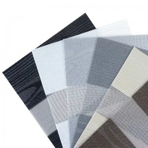 Roller Sunscreen Kombinasi Zebra Upholstery Blinds Lemes Blackout Fabric Tekstil Produsen