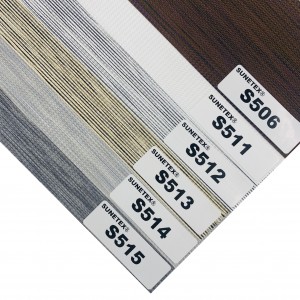 100% Polyester Wooden Kleur Semi-Blackout Double Layer Blinds Roller Fabric