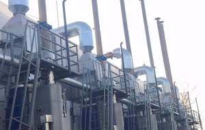 Pengolahan limbah gas dari pembangkit listrik biogas anaerobik