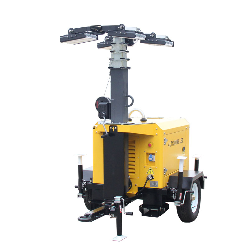 Gtl Diesel Drive light tower 8m LED 360 Degree Manual Portable Lighting Tower with Trailer Portable Power