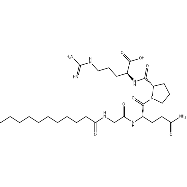 Formule chimique du Palmitoyl Tetrapeptide-7