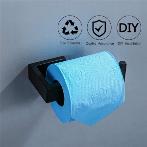 Schwarzer Handtuchhalter aus Edelstahl, Toilettenpapierhalter-Set