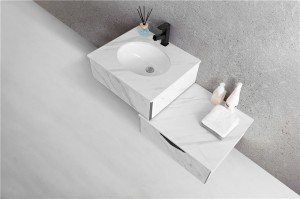 Модерен кабинет за бања Изработен од синтеруван камен и совршен мебел за бања