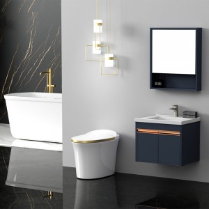 Tocador flotant modern amb armari de paret amb mirall i armari de mirall per lavabo