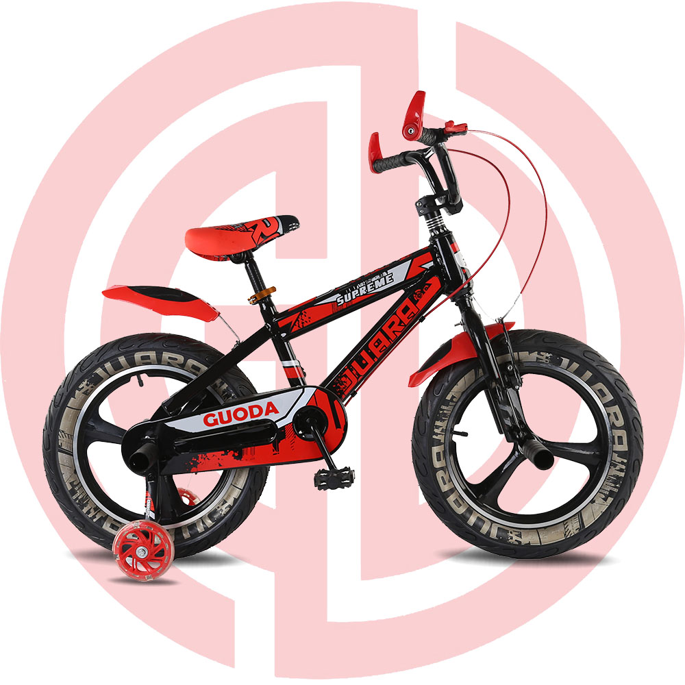 GD-KB-001： 20 inch children kids bicycle, stabilisers puncture proof bike, kids bike,steel frame, boys bike, training wheels Featured Image
