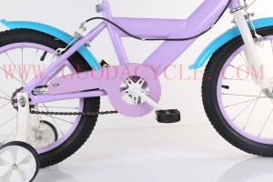 GD-KB-004： Purple princess bike with basket, purple kids bike, girls’ bike, pretty girls’ bike