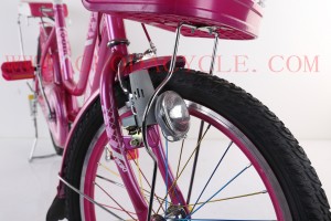 GD-KB-009： Girl’s bright pink bike with basket, kids; bike, girls bike, princess bike, pink bike, cute bike