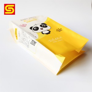 Proizvajalec prilagodljive embalaže Stranska vrečka z vstavki po meri za embalažo otroških vlažilnih robčkov