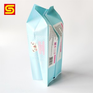 ក្រុមហ៊ុនផលិតវេចខ្ចប់ក្រដាសសើម - Side Gusset Wet Tissue Packaging Pouch