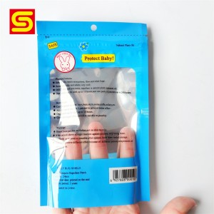 Kundenspezifische Plastiktüte für die Verpackung von Mückenschutzpflastern - dreiseitig versiegelter Beutel