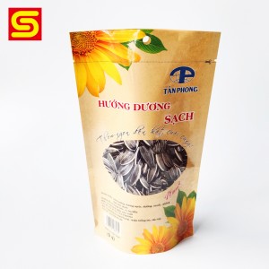 I-Kraft Paper Stand Up Pouch ye-Sunflower Seed Packaging