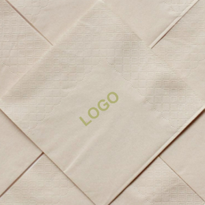 Pabrik labél swasta compostable biodegradable unbleached eco awi kertas napkins