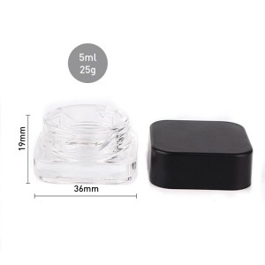 GYL CHILD-RESISTANT SQUARE/ROUND GLASS CONCENTRATE JAR