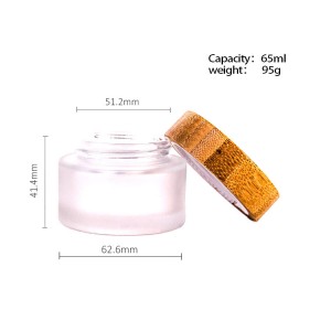 GYL GLASS JAR Screw Top- Clear/FROSTED JAR with WOODENLID