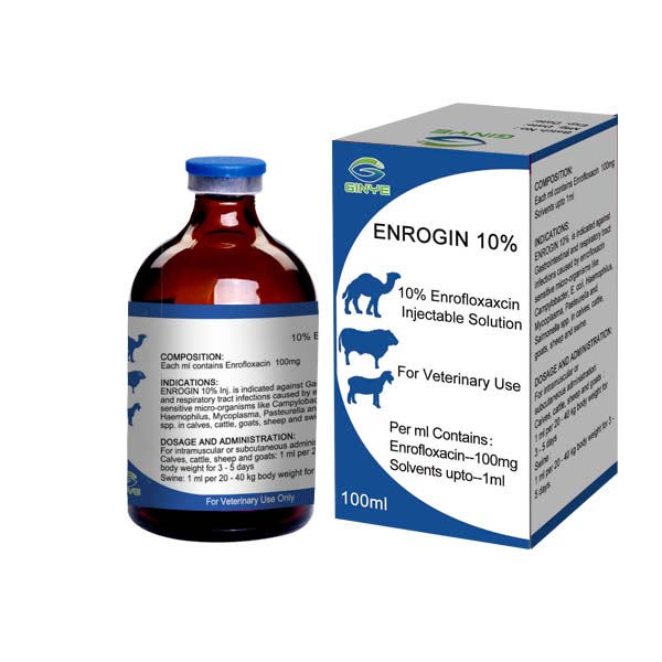 good result enrofloxacin 10% injection for livestock sheep cattle camel.