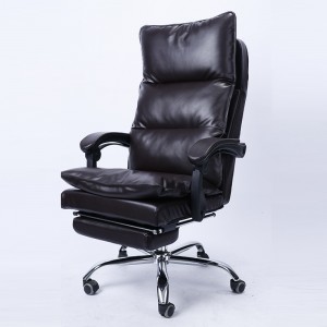 евтини масажни столове ергономични офис мебели ръководителски столове с облегалка шефски столове луксозен черен PU кожен офис масажен стол с поставка за крака