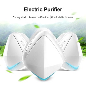 Hepa Electric Wearable  Respiratoring Breathing Air Purifier Filter Facemask With Fan Reusable