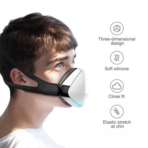 Hepa Electric Wearable  Respiratoring Breathing Air Purifier Filter Facemask With Fan Reusable