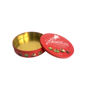 Candy Tin Tinplate Tins Մետաղական պահեստատուփեր Դատարկ կլոր թխվածքաբլիթների տարա