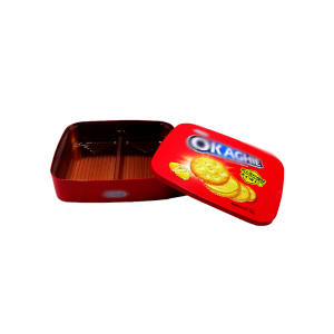 Тэгш өнцөгт жигнэмэгийн цагаан тугалга Улаан өндөгний баярын хоосон лааз Чихрийн жигнэмэгийн бэлэг хадгалах сав Баярын гоёл чимэглэлийн хайрцаг Хоолны жигнэмэг таглаатай