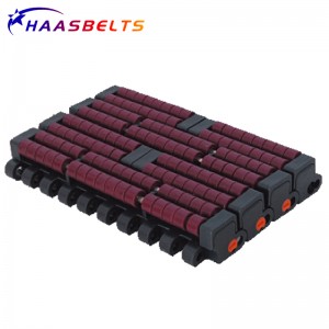 Пластиковый модульный ремень HAASBELTS с плоским верхом 1005, формованный по ширине с Positrack
