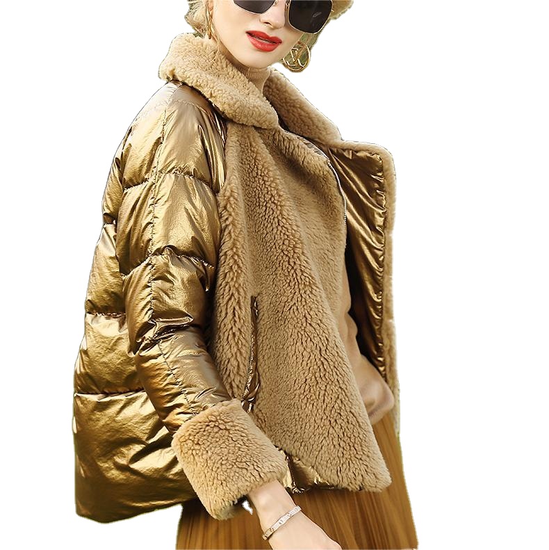 Women's Hiems Warm Short Fur Tunicas High Quality Lady's Outerwear Sincerus Faux Fox Fur Down Jacket Overcoat