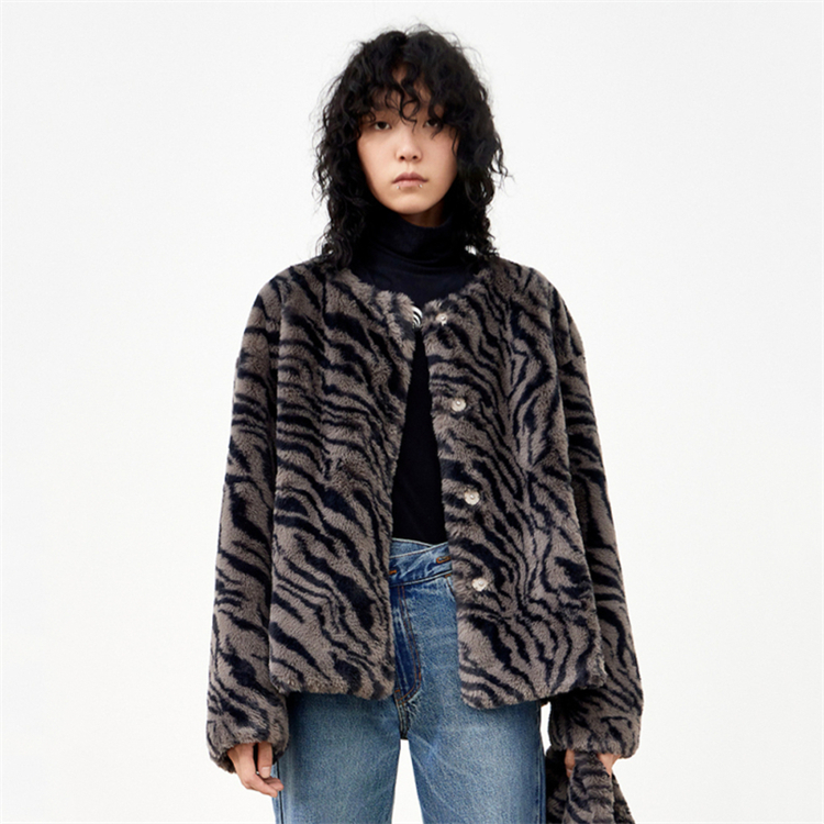 2022 New Style Winter Women Street Wear Coats Faux Rex Fur Ladies Jackets
