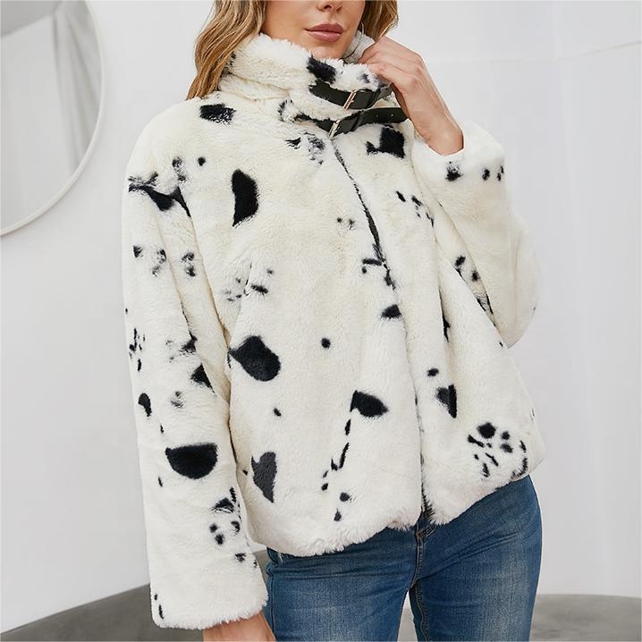 Personalizado plus size feminino casacos e outwears jaquetas de inverno modestas com gola fofa casaco de pele sintética feminino