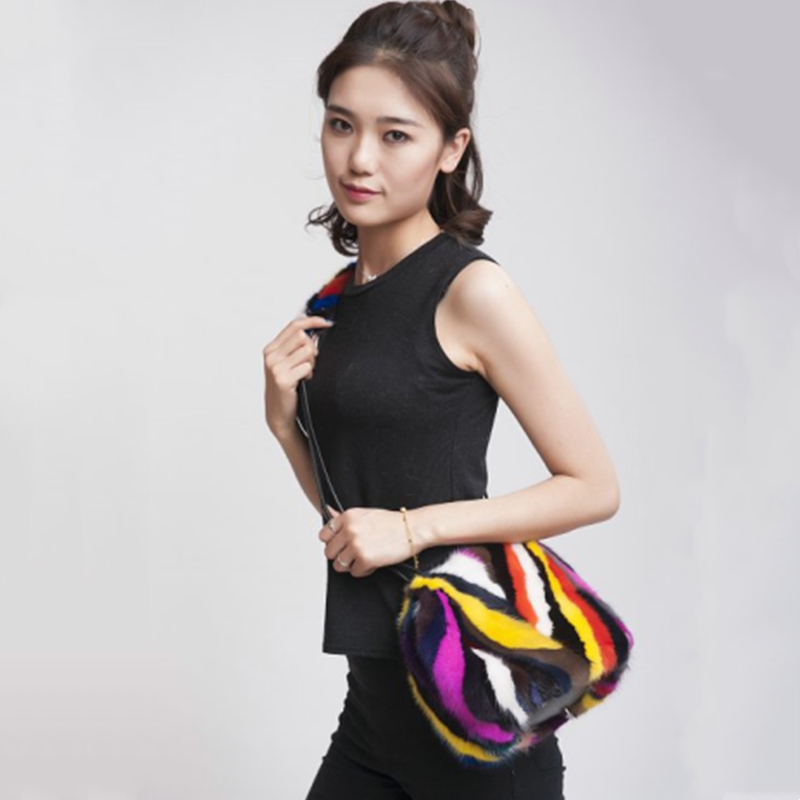 HHB807 2022 Гореща разпродажба дамска чанта с кожа от норка Модна дамска чанта за дами на едро луксозна чанта с естествена кожа от норка