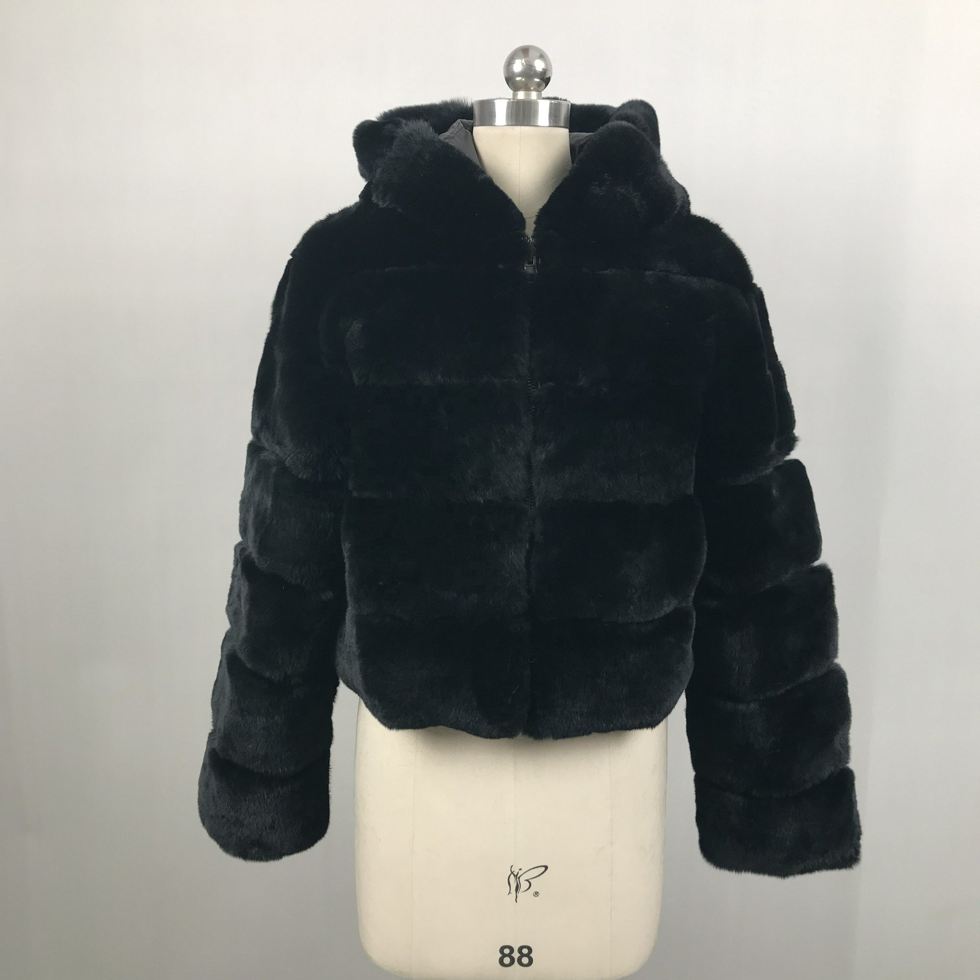 Velkoobchod Dámské Zimní Teplé Vlastní REVERSIBLE s kapucí Dlouhé rukávy dáma Rex Králičí péřová bunda dámská kabát z pravé kožešiny