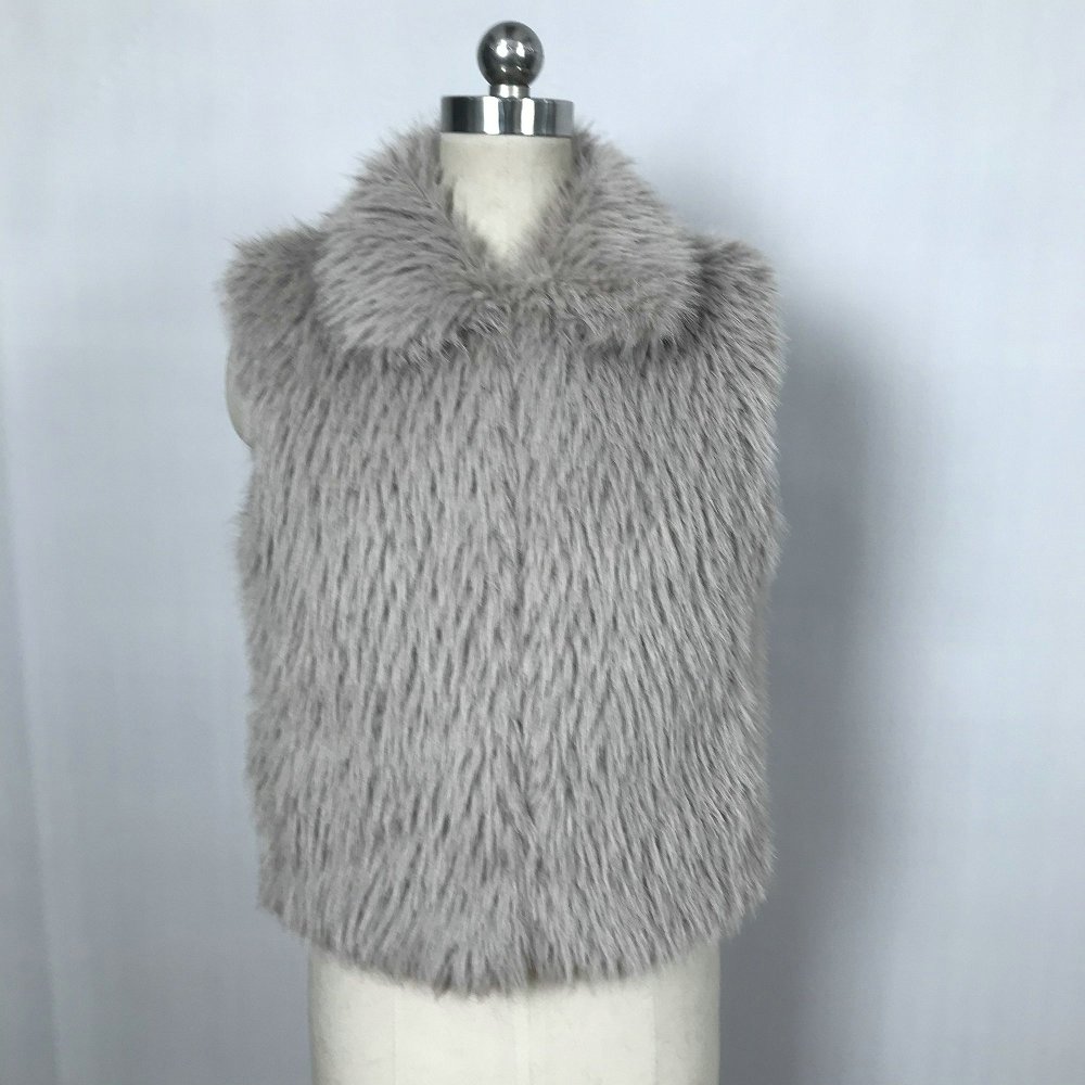 2022 зимски капут Од вештачког лисичјег крзна капут са капуљачом прслук средње дуг прслук за жене велике величине