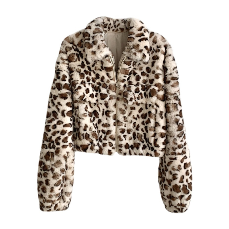 Women Female Winter Fur Collar Jackets Real Rabbit Fur Jacket Coat