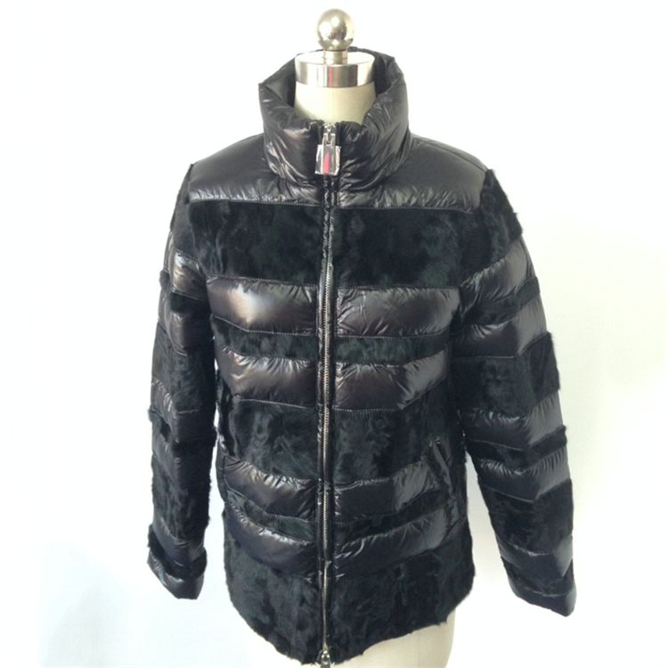 Garantia de qualidade designer personalizado inverno quente casaco preto xinggao cordeiro jaqueta para mulher