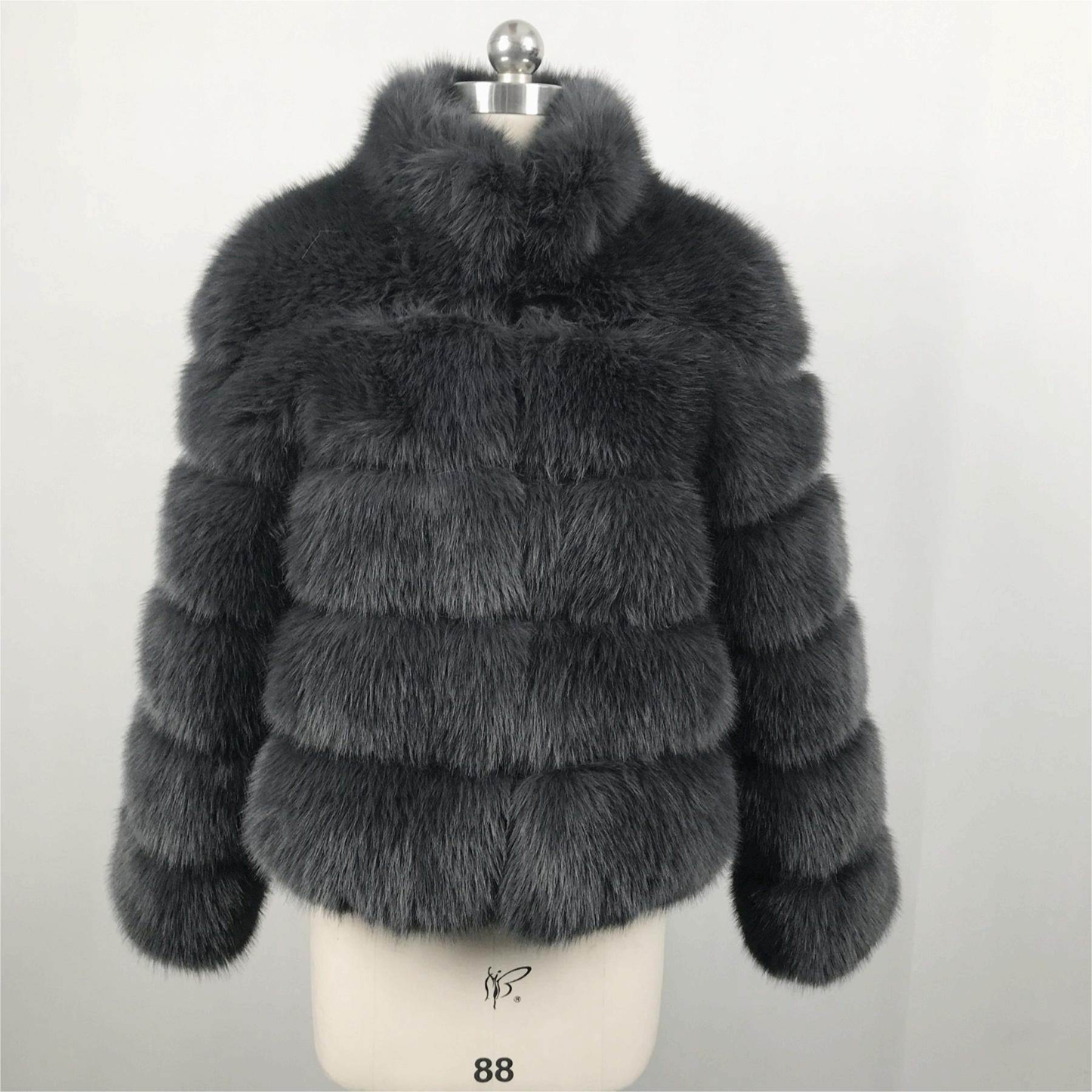 HFK0363 γούνινο γούνινο παλτό από ψεύτικη αλεπού