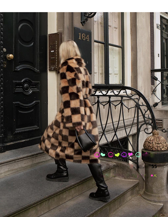 Kurucu Kadın Moda Lüks Taklit Kürk Paltolar Yapay Kürk Ceket İmitasyon Hayvan Kürk Dış Giyim