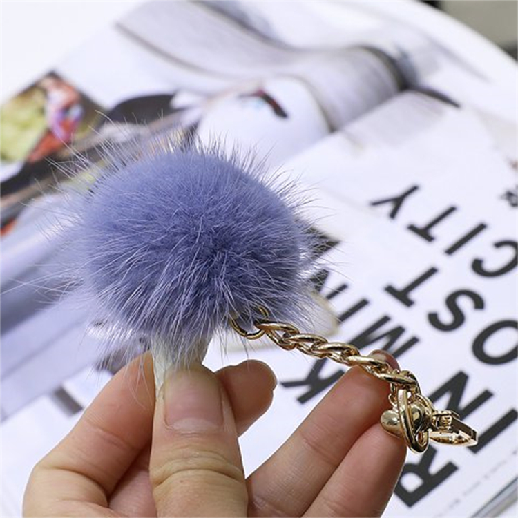 Custom Fashion Furry Unicorn 100% Rex Rabbit Fur Keychain Keychain Cearcall Fuzzy Keychain Keyring Pedant