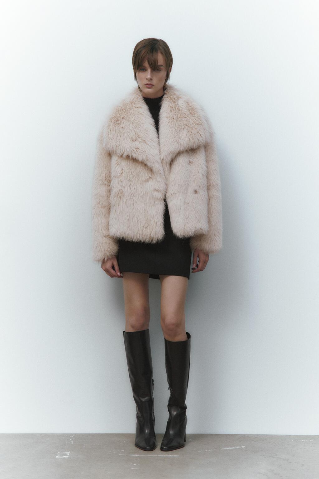2022 Fashion ZA RA new Style Ladies Female Winter Warm Plus Size faux fur jackets