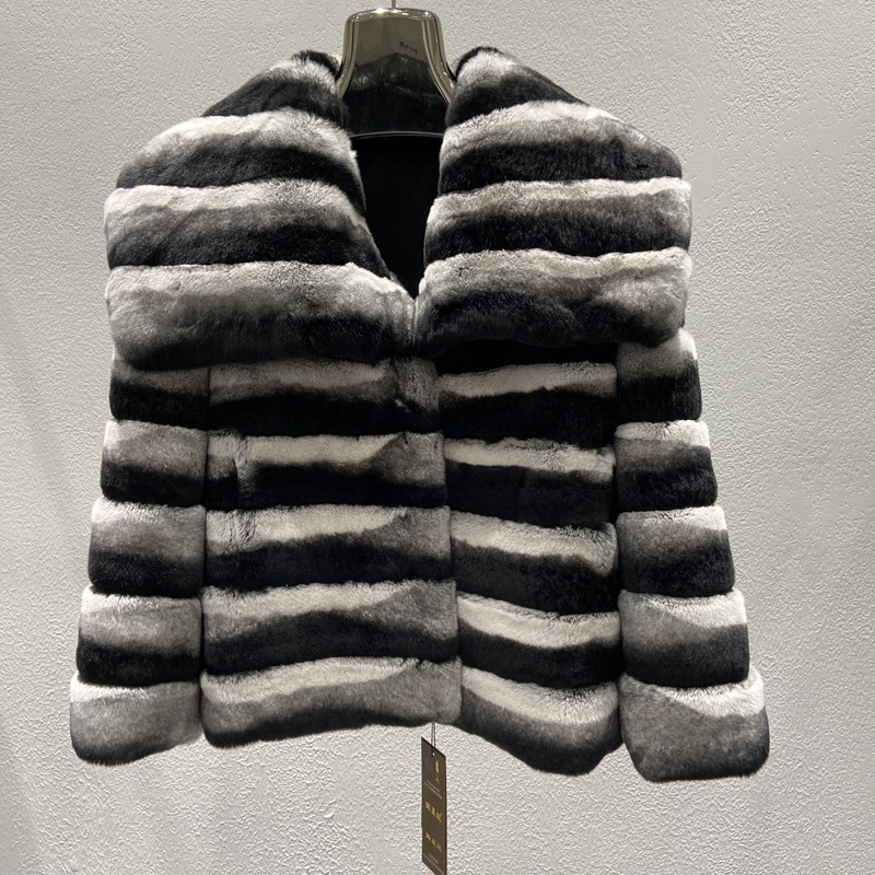 HG7212 Donne Rex Rabbit Fur Coats Giacca vera di pelliccia