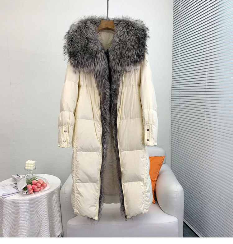 HG7524 DOWN AND SILVER FOX COAT-111CM