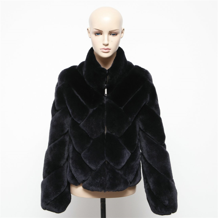 Grosir mantel musim dingin kustom dengan bulu hoodie Jaket Bulu mantel bulu kelinci wanita
