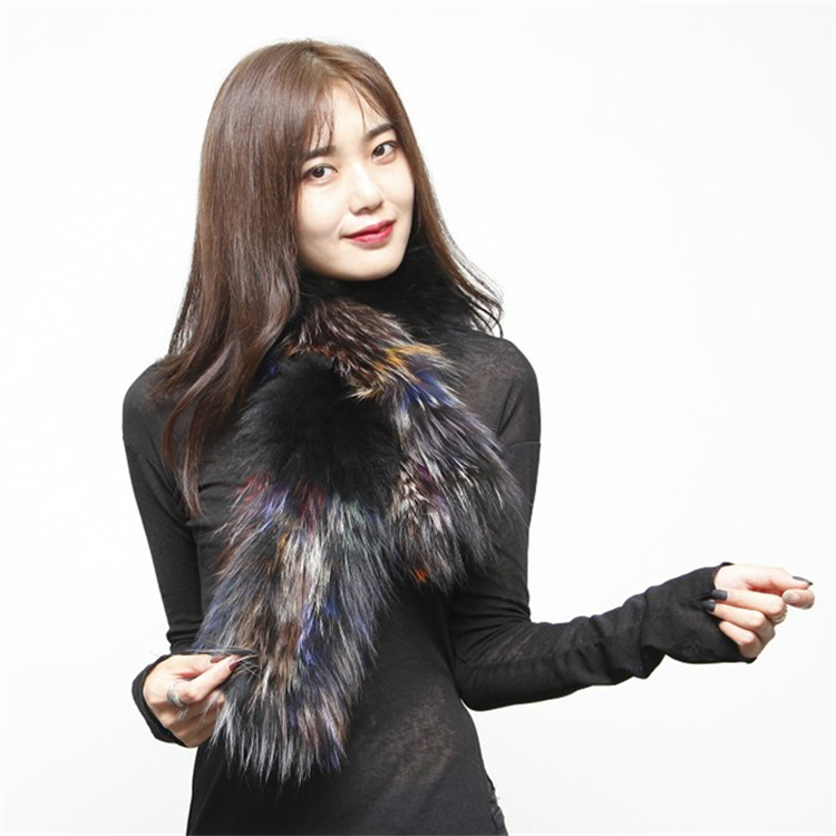Luxury Neck Warmer Ladies Women Scarf Scarf 100% Real Fox Fur Put Through Scarf Neckchief