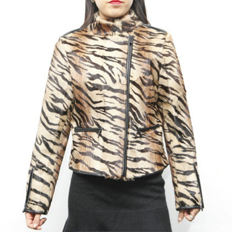 2022 Nové ženy Kabát z pravého kožuchu Zimný Teplý kožuch z ovčej vlny Dámsky Vrchný odev Leopard Druh Lamb Jacket