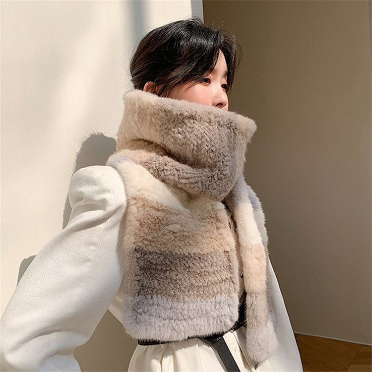 Fashion hot salg kvinder vinter varme tørklæder strikket mink tørklæde