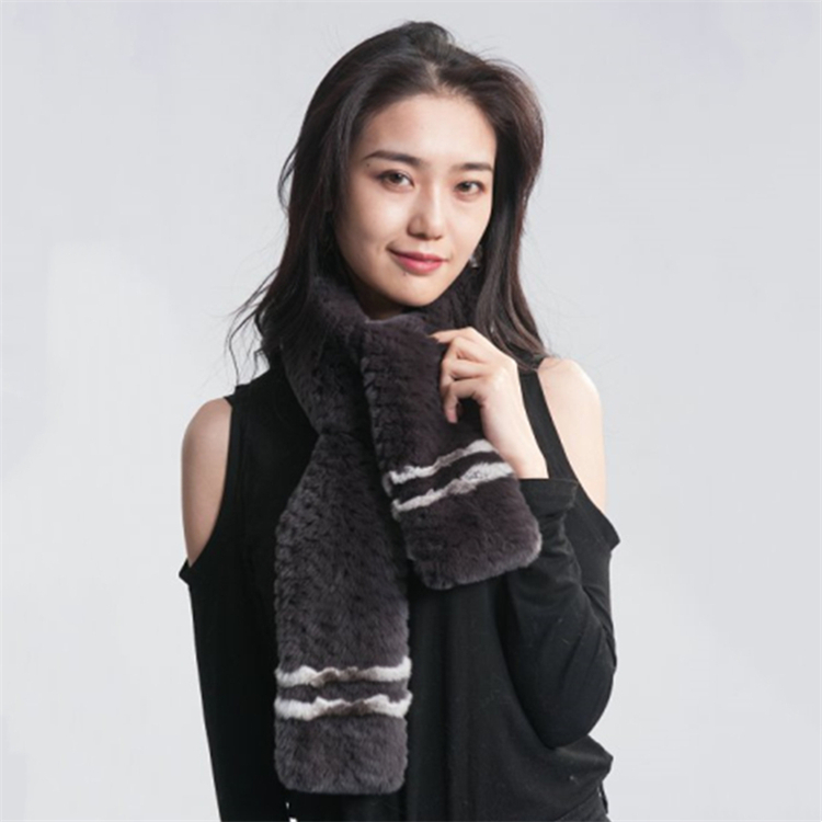 ХХБ977 Велепродаја модни топли зимски шал од правог крзна за жене Рек Раббит крзнени шал
