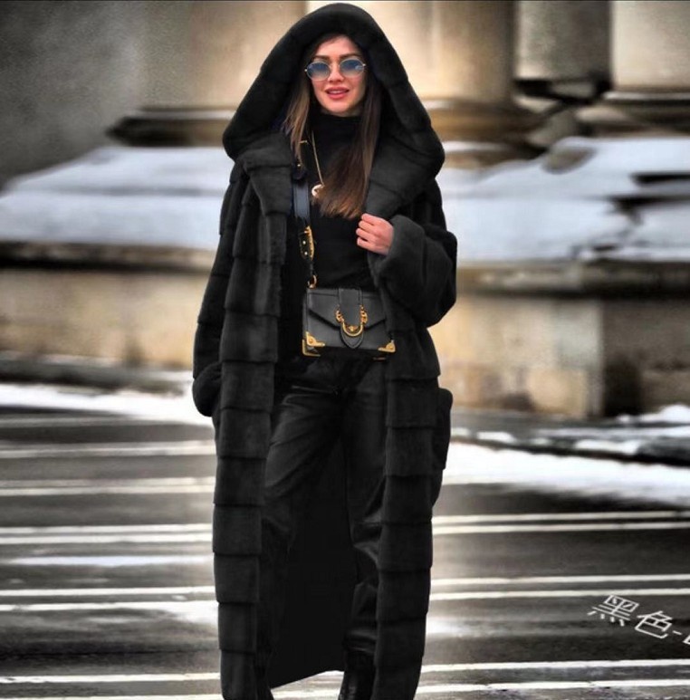 कस्टम महिलाओं के प्लस साइज कोट और बाहरी वस्त्र मामूली शीतकालीन जैकेट लंबे टेडी हुडी शराबी अशुद्ध फर कोट महिलाओं के लिए